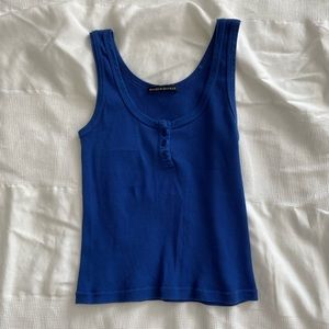 Brandy Melville Button Up Blue Tank Top